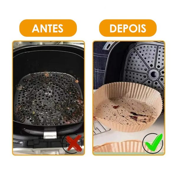 Forro De Papel Airfryer Tapete Forma Antiaderente 50 Unidades Descartáveis - Image 4